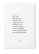 Ansichtkaart met gedicht 'Lieve mama...'