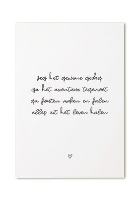 Kaart met tekst 'Zeg het gewone gedag..'
