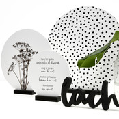 Muurcirkel standaard zwart hout -  13cm