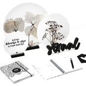 Muurcirkel standaard zwart hout -  13cm