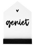 Huisje met tekst Geniet in cadeauverpakking