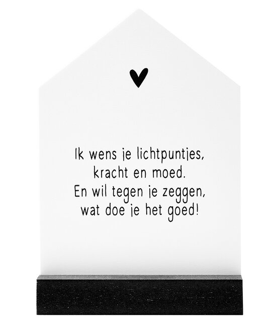 Huisje met gedicht 'Ik wens je lichtpuntjes...' in cadeauverpakking - Veel sterkte