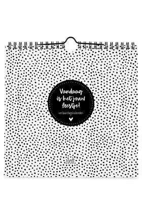 Verjaardagskalender zwart wit | vierkant