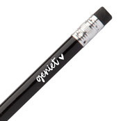 Zwart potlood met tekst 'Geniet' in wit met gummetje Zwart potlood met tekst 'Geniet' in wit met gummetje