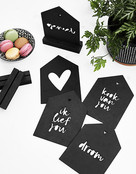 Zwarte houten kaart huisje met standaard - Ik lief jou