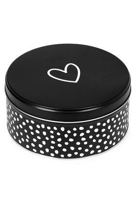 Koektrommel zwart wit met hartje