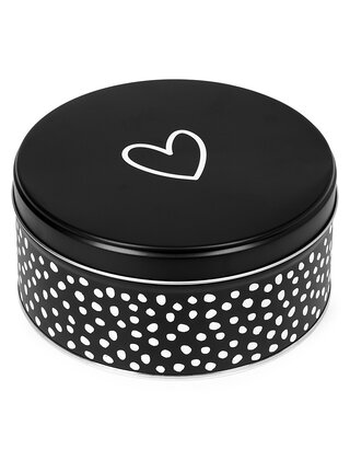 Koektrommel zwart wit met hartje