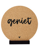 Poster kurk | Muurcirkel met tekst Geniet 20 cm