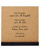 Poster kurk vierkant met tekst 'Kom binnen en geniet' 20 cm