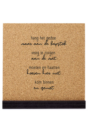 Poster kurk vierkant met tekst 'Kom binnen en geniet'