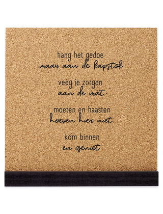Poster kurk vierkant met tekst 'Kom binnen en geniet'