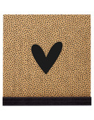 Poster kurk vierkant met hartje en dots patroon 20 cm