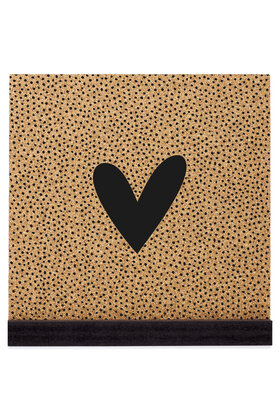 Poster kurk vierkant met hartje en dots patroon