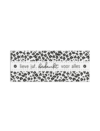 Cadeaukaartje met tekst Lieve juf bedankt voor alles