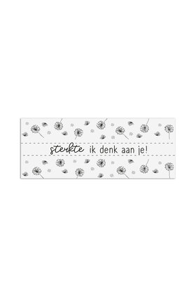Cadeaukaartje met tekst Sterkte ik denk aan je!