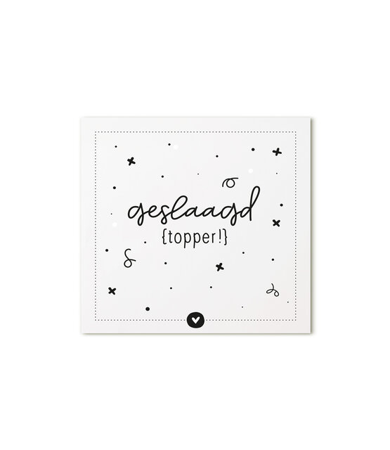 Minikaartje met tekst Geslaagd -  topper
