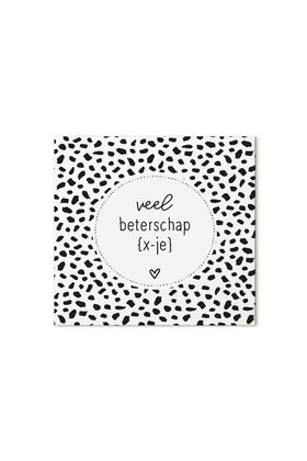 Cadeaukaartje vierkant met tekst Veel beterschap x-je