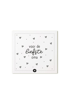 Cadeaukaartje vierkant Voor de liefste oma