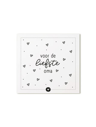Cadeaukaartje vierkant Voor de liefste oma