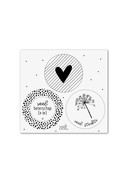 Setje van 3 cadeaustickers zwart wit - thema sterkte Setje van 3 cadeaustickers zwart wit - thema sterkte