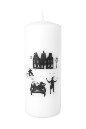 Kaars Sinterklaas grachtenpanden