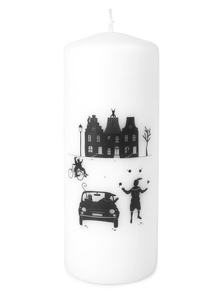 Kaars Sinterklaas grachtenpanden