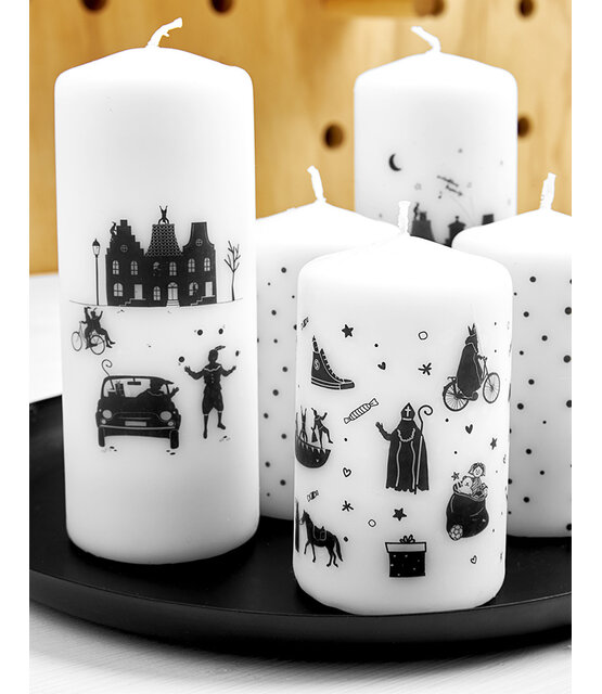 Kaars Sinterklaas grachtenpanden