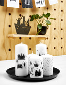 Kaars Sinterklaas grachtenpanden