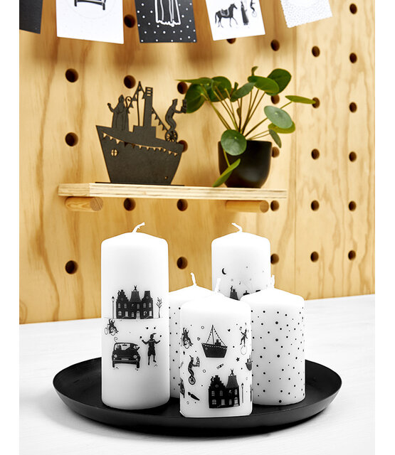 Kaars Sinterklaas grachtenpanden