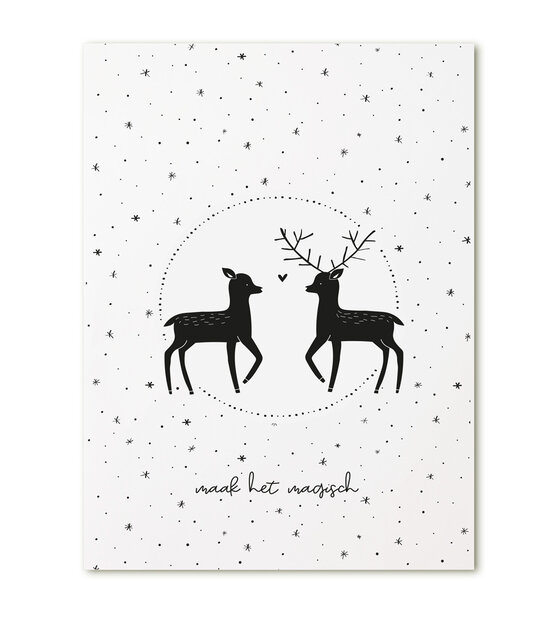 Poster A4  Kerst hertjes 'Maak het magisch'