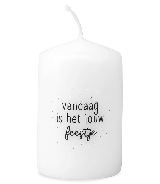 Mini kaarsje met tekst Vandaag is het jouw feestje Mini kaarsje met tekst Vandaag is het jouw feestje