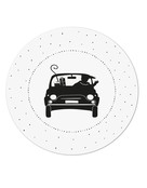 Muurcirkel piet in de auto