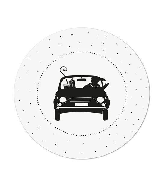 Muurcirkel piet in de auto