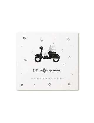 Kerst cadeaukaartje scooter Dit pakje is voor...