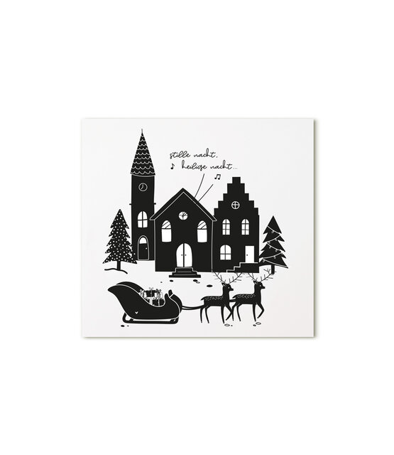 Minikaartje wit Stille nacht...