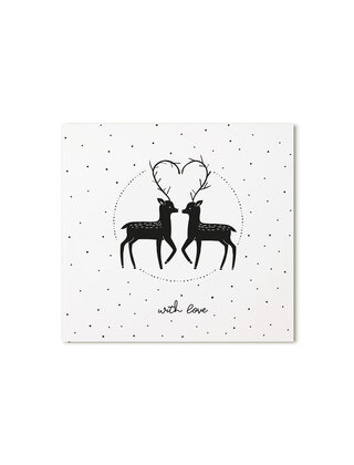 Kerst cadeaukaartje hertjes