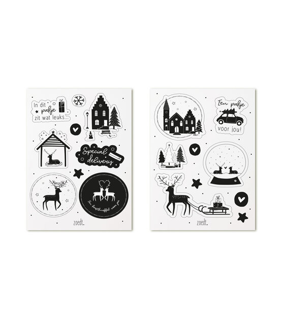 Setje van verschillende kerststickers