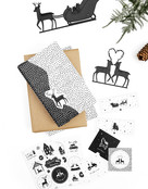 Setje van verschillende kerststickers