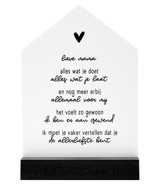 Huisje met gedichtje voor de allerliefste mama