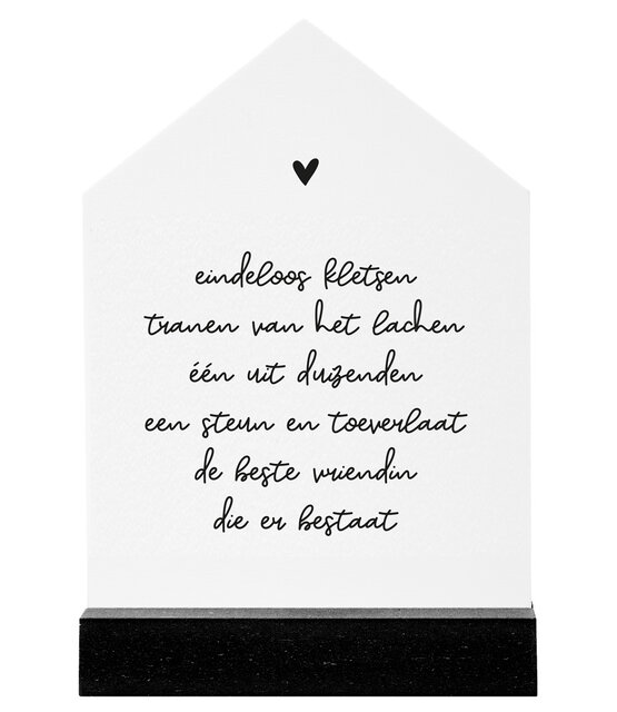Huisje met gedichtje  voor de liefste vriendin - 11cm Huisje met gedichtje  voor de liefste vriendin - 11cm