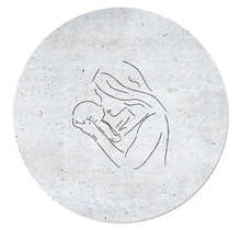 Muurcirkelbetonlook moeder met kind - 40cm