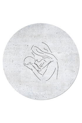 Muurcirkel (binnen) betonlook moeder met kind - 40cm