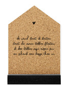 Huisje kurk met gedicht 'De wind laat ik buiten' - 11cm