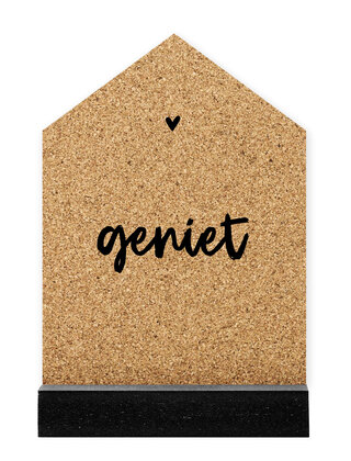 Huisje kurk met tekst Geniet - 2 formaten