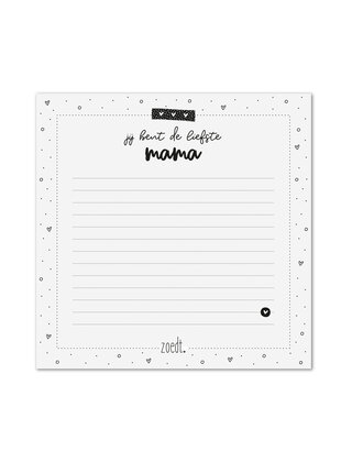 Notitieblok met tekst 'Jij bent de liefste mama'