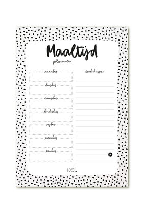 Notitieblok maaltijdplanner - dots patroon