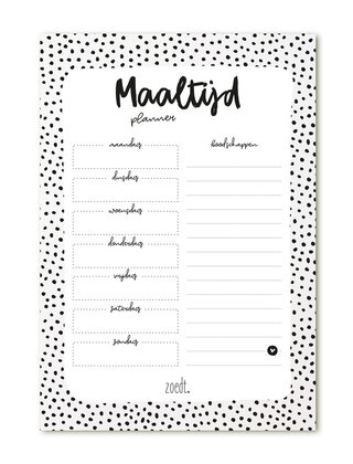 Notitieblok maaltijdplanner - dots patroon