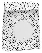 Cadeauzakje zwart wit patroon 'Dit cadeautje is voor...' - met bodem Cadeauzakje zwart wit patroon 'Dit cadeautje is voor...' - met bodem