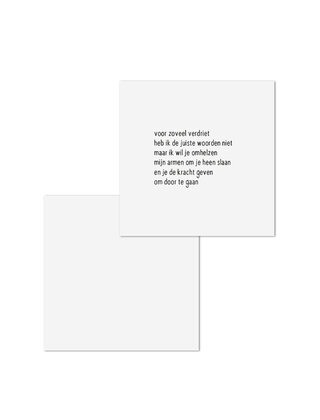 Wenskaart met gedicht 'Voor zoveel verdriet.. - met envelop