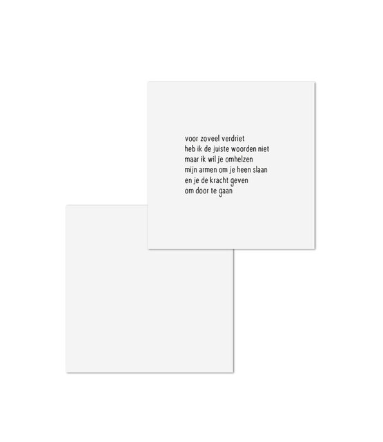 Wenskaart met gedicht 'Voor zoveel verdriet.. - met envelop